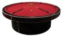 Round pool table, no more corner pockets