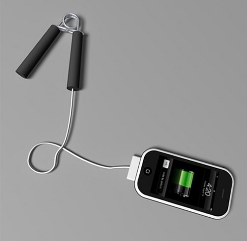 iPhone Hand Grip charger makes you work for a full battery