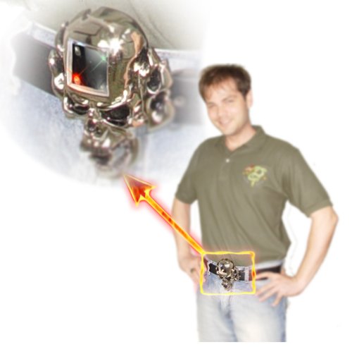 Skull belt buckle MP3 player with LED display