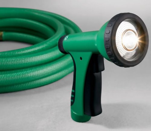 LED hose nozzle for night gardening