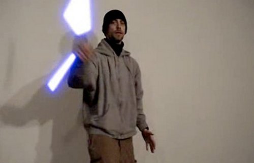 Lightsaber Nunchucks look pretty while they break your face