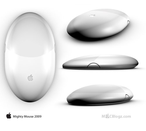 Apple’s multitouch Mighty Mouse with aluminum finish