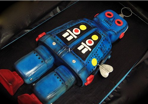 Vintage Tin Robot Cake