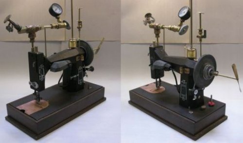 Steampunk sewing machine is functional