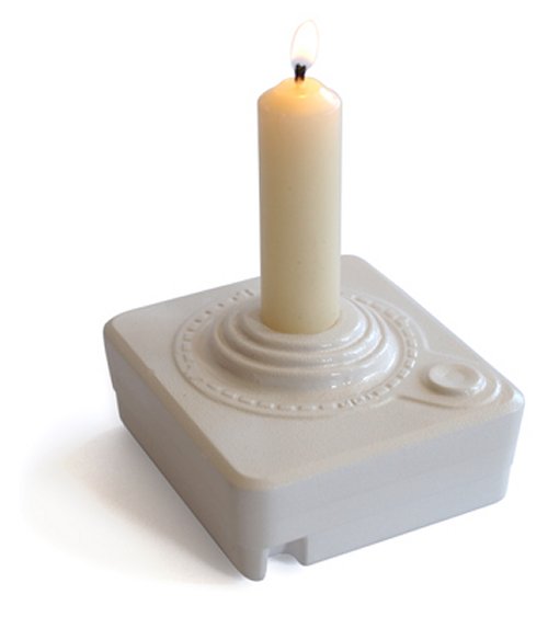Atari Joystick ceramic candleholder