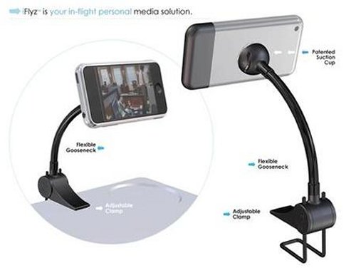 iFlyz holds your iPhone during long flights
