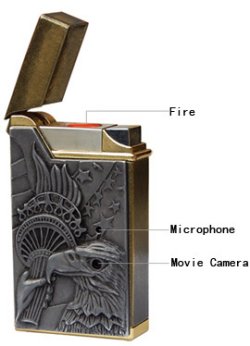 Cigarette lighter with spy camera