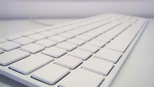 The all-white Apple keyboard