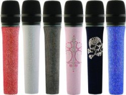 Sennheiser customized mics with Swarvoski Crystals and Skins