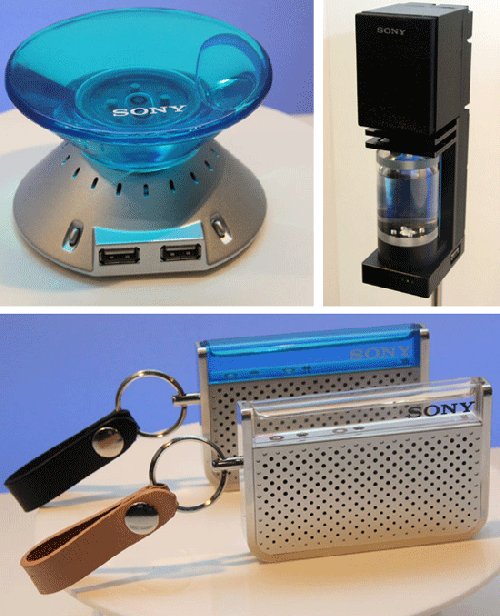 Sony shows off fuel cell charger and speaker prototypes