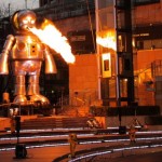 Gigantic fire breathing robot descends on Japan Gigantic fire breathing robot descends on Japan