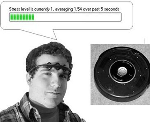 Modified Roomba detects stress, runs away from its abuser