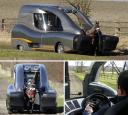 Horse training vehicle monitors race horses