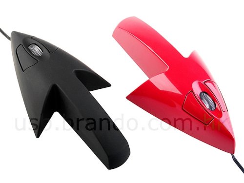 USB Arrow optical mouse points, you click