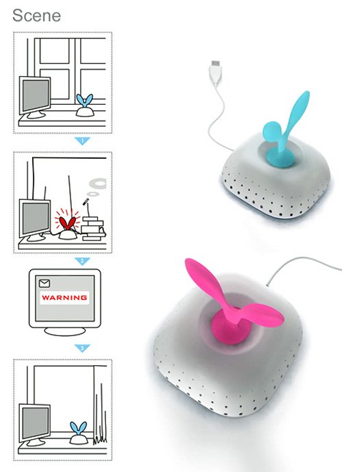 Breathing Bud analyzes air quality, looks like rabbit ears