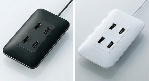 Elecom Wall Socket USB Hub