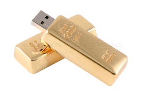 Gold. Gold bar USB drive