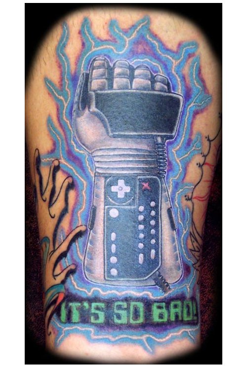 The Power Glove Tattoo. You know, the Nintendo power glove was never that 