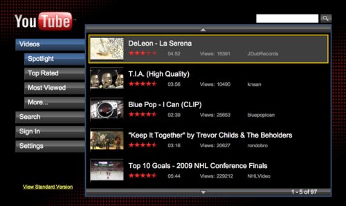 YouTube XL brings YouTube to your TV