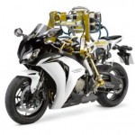 Flossie the motorcycle riding robot Flossie the motorcycle riding robot