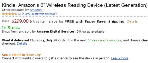 Amazon's Kindle 2 now priced at $299