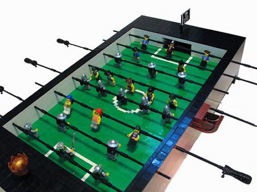 LEGO coffee table foosball LEGO fans who are also foosball fans will love 