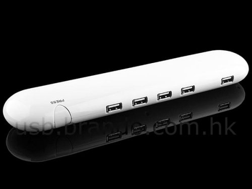 USB 4-Port hub with retractable mouse pad