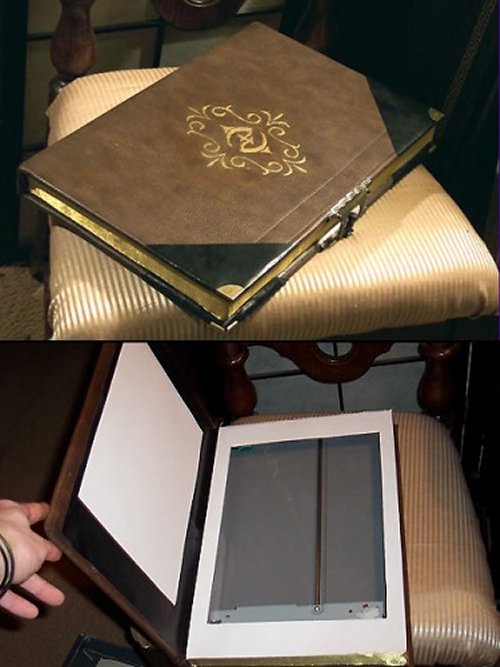 A book with a Flatbed Scanner inside