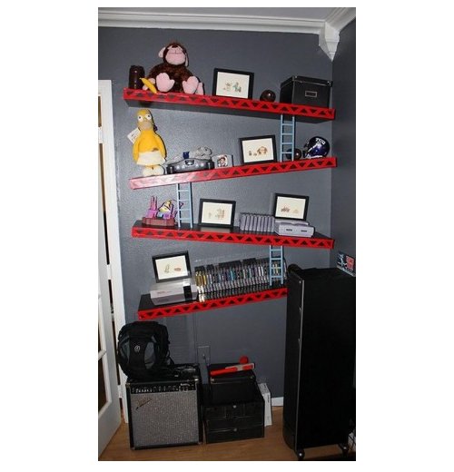 Donkey Kong shelves put the game on the wall