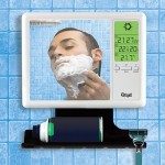 Weather station shower mirror Weather station shower mirror