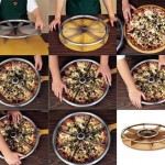 Multi-blade pizza slicer makes every slice perfect