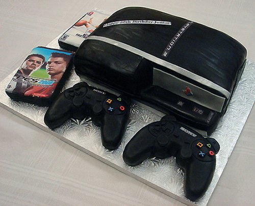 PlayStation 3 cake is not slim, tastes delicious