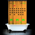 Space Invaders shower curtain