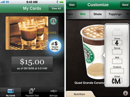 Starbucks unveils iPhone apps