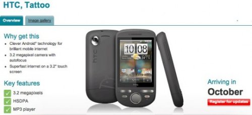 Vodafone launching HTC Tattoo in October
