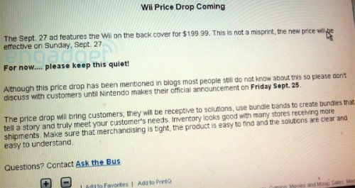 Wii price drop confirmed: $199 this weekend