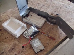 ioSafe taken apart to reveal drive