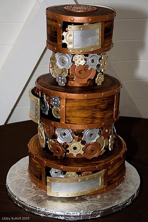Steampunk Wedding Cake So you've met a nice gal who also likes to dress up 