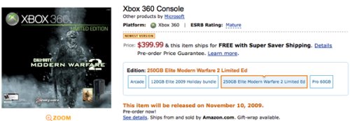 Xbox 360 Modern Warfare 2 bundle gets November 10th release date