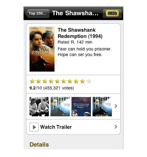 IMDB app for iPhone