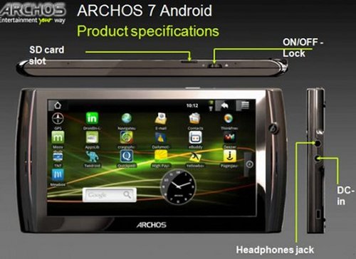 Archos 7 tablet could run on Android