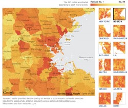 Examine Netflix rental patterns neighborhood by neighborhood