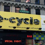 Best Buy’s billboard of recycled electronics