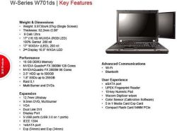 ThinkPad W701 and W701ds specs