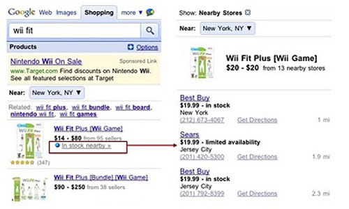 Google Product Search was already useful, but the addition of local inventory info makes it even better still. The new feature works on the iPhone and any PalmOS or Android device. Just search for Shopping results and Google will return not just pricing information for the item in question, but it  will tell you which retailers have it nearby and whether they’ve got it in stock or not. 
That saves you a trip and the cost of gas. The problem right now is that only a few retail partners are signed up. There are some major ones like Best Buy, Sears, and Williams-Sonoma, but the feature needs more participation from both big stores and local merchants. We are sure that will happen given some time.