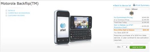 Motorola Backflip now available from AT&T for $99
