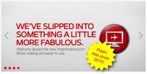 Virgin America dumps Flash due to lack of iPhone support