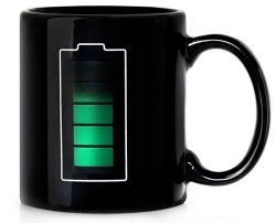 Art Lebedev's Battery Mug tells you how hot your coffee is