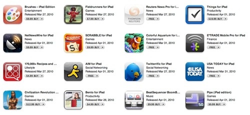 The iPad app Store is now live