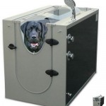 The Canine Shower Stall makes bathing your dog easy